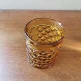 Set of 8 vintage whiskey glasses yellow glass