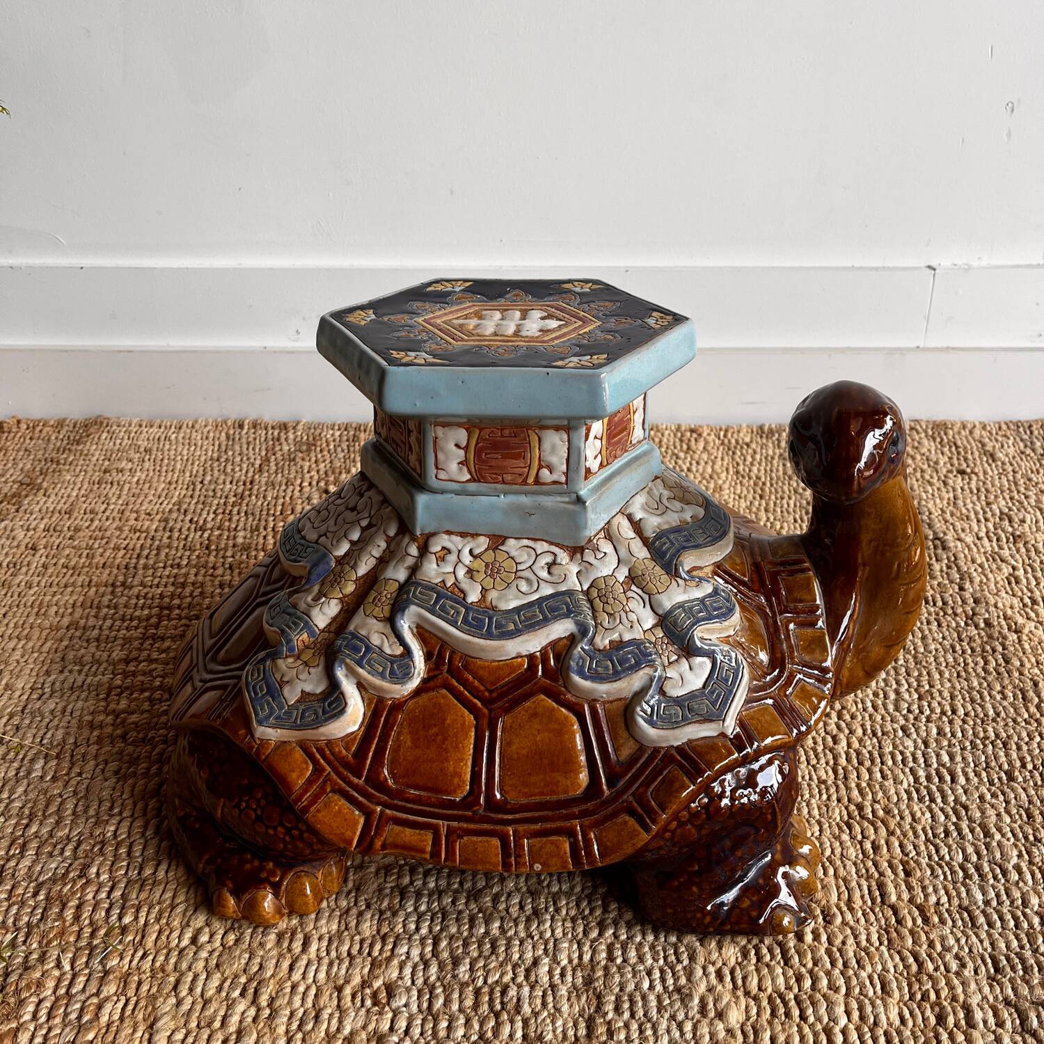 Ceramic plant stand porte plante Turtle