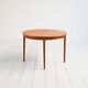 Scandinavian round extendable teak table 1960s