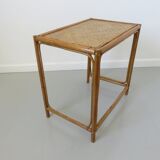 Side table, rattan couch end 60s 70s