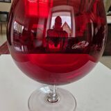 red glass vase