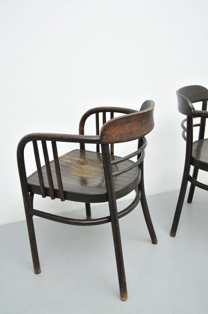 Model 6093 beech chairs by Jacob & Josef Kohn, Vienna, 1890s, set of 2
