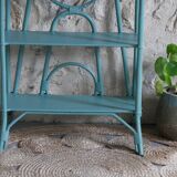 Blue rattan shelf