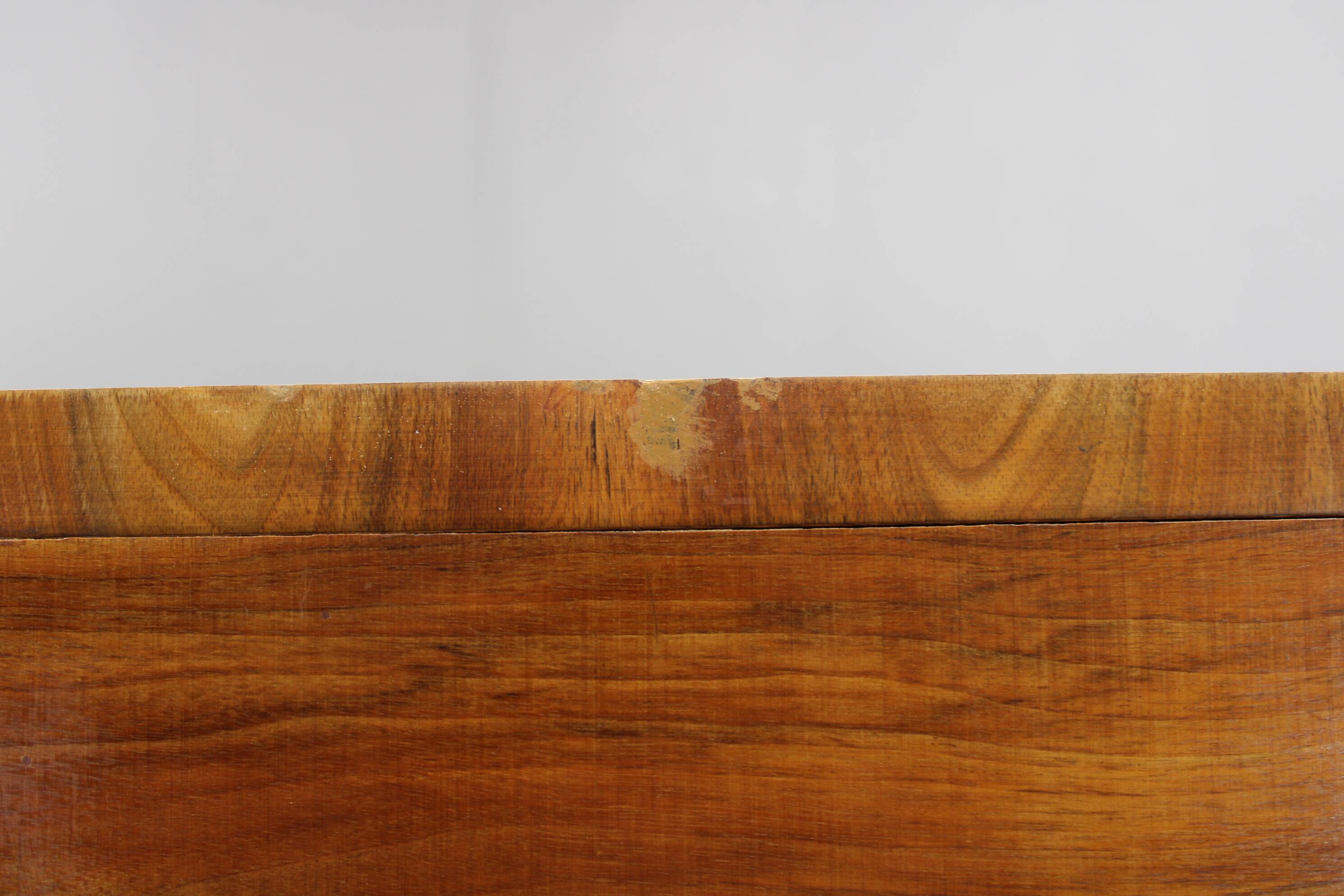 1940s Bauhaus Wardrobe by Hynek Gottwald , Walnut & Beech Veneer, Chrome De