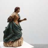 French 18th Century Religious Statue of the Virgin Mary on a cloud
