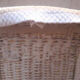 Wicker and painted wood baby cradle