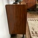 Enfilade meuble tv bahut moderniste vintage rétro en teck pieds métal noir