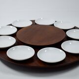 Teak turntable, Scandinavian, large model