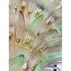 Luxury Venetian Smoked-Fumè and Green “Palmette” Murano Glass Plating Gold