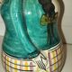 Vintage figurative pitcher in glazed terracotta – Female character