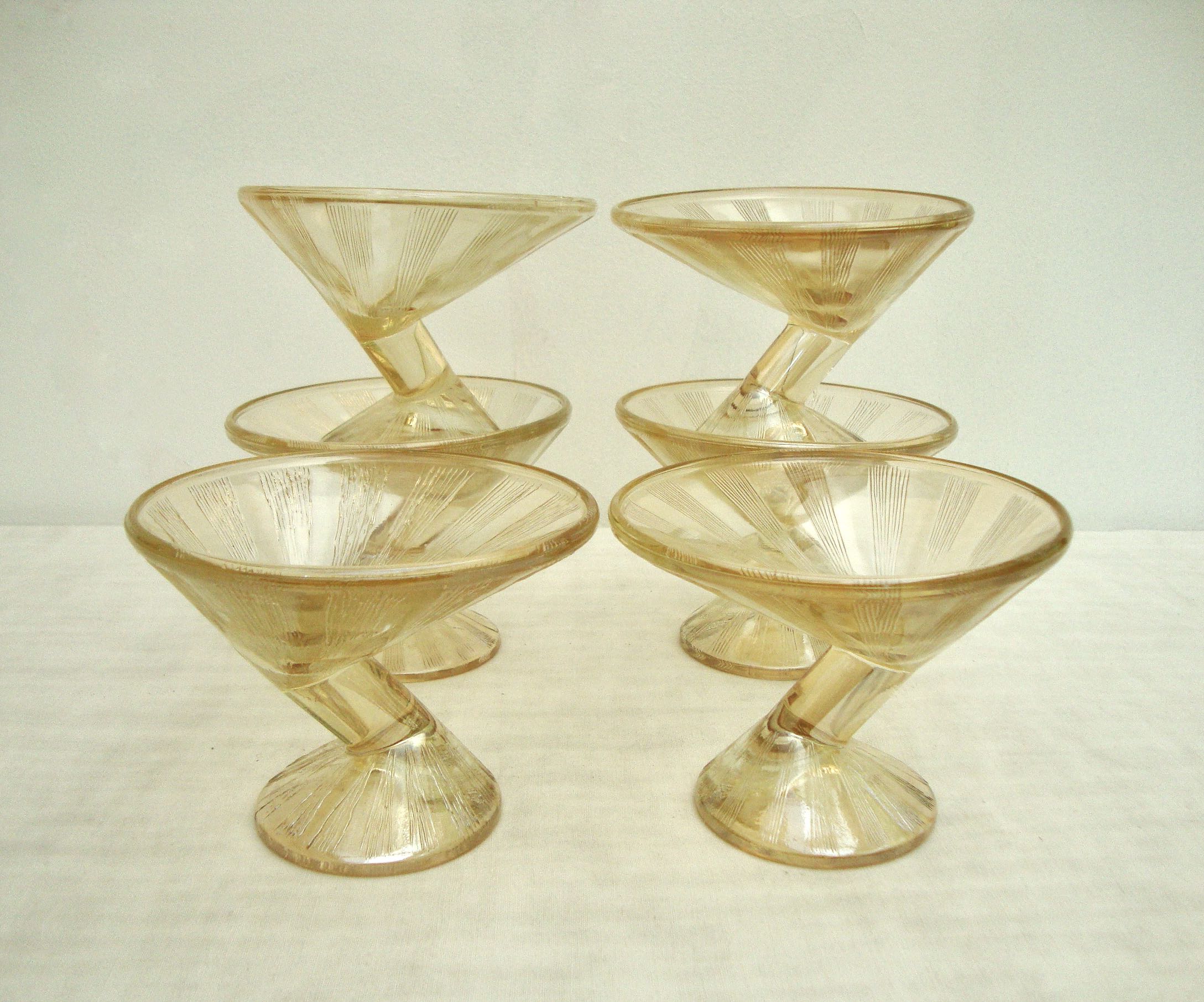 Set of 6 art deco dessert cuts