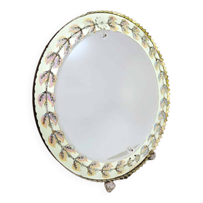Miroir lumineux décoré vintage 'Feuilles'