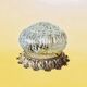 Vintage ceiling light in molded glass and golden brass