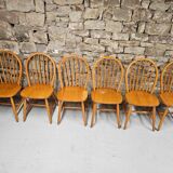 Lot de 6 chaises danoises à barreaux