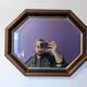Miroir octogonal biseauté vintage 48 x 38 cm