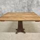 Antique oak dining table on cast iron base 93 x 123 cm