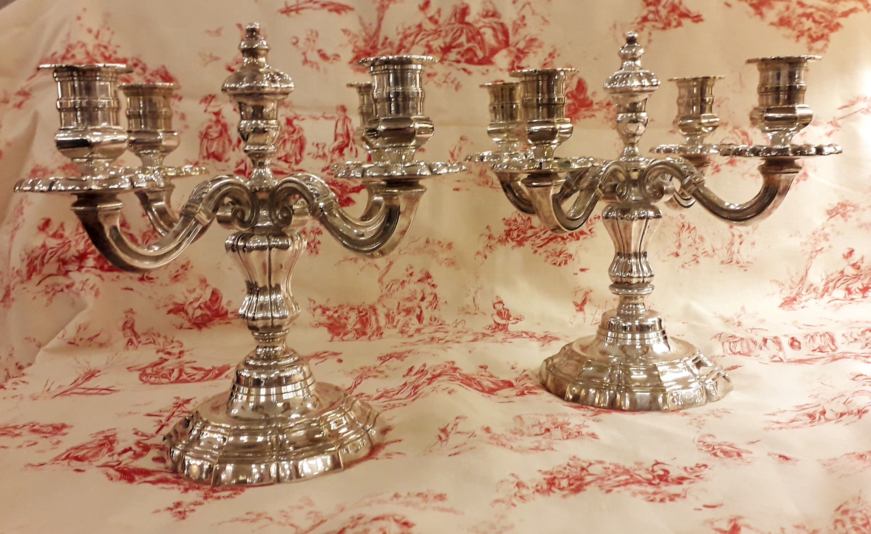Old silver bronze chandeliers