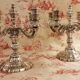 Old silver bronze chandeliers
