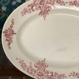 Old long dish in earthenware, iron earth, H.B. & Cie service Louis XV