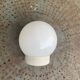Ceiling light, white opaline globe ball, with base, vintage