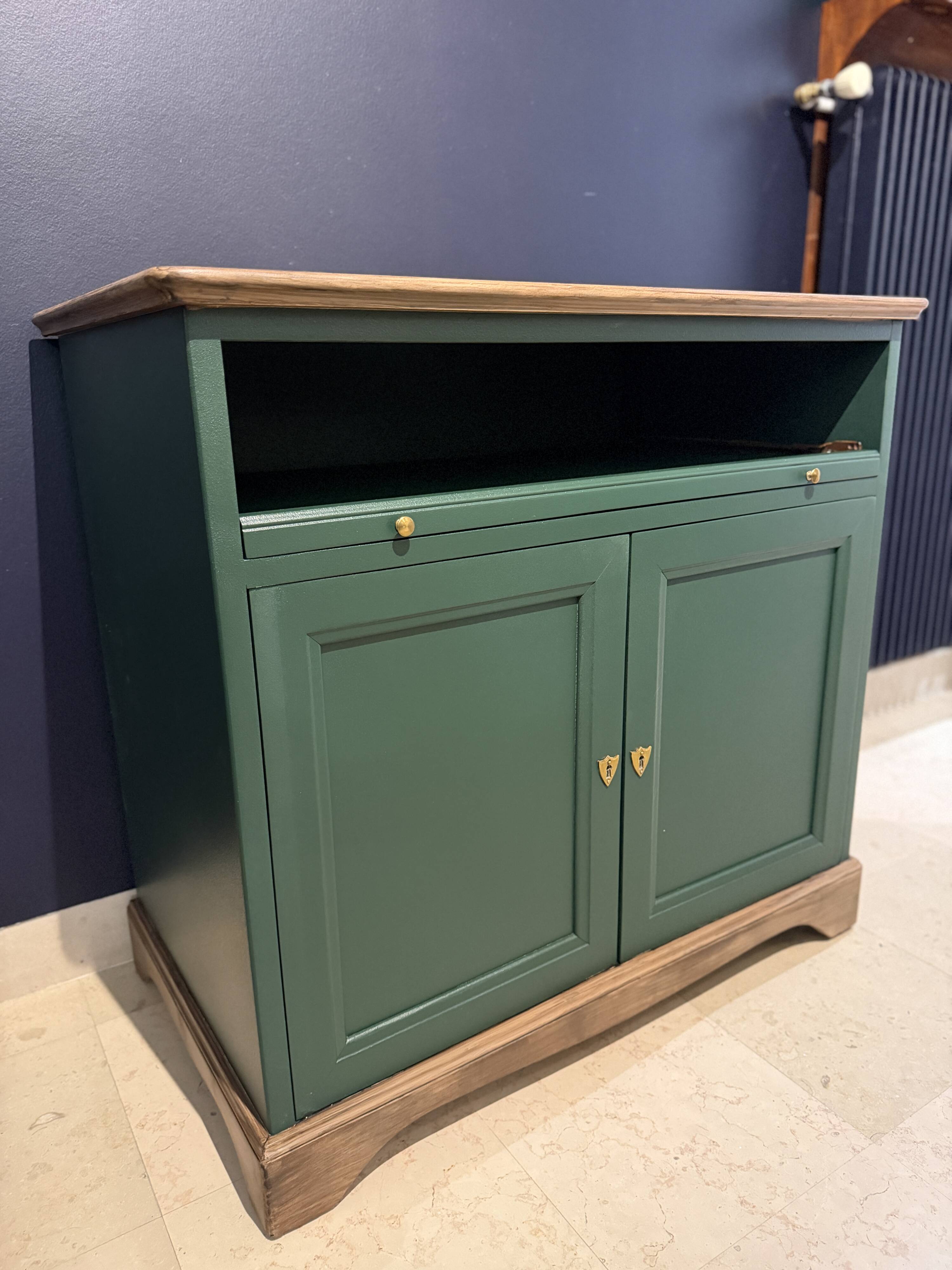 Buffet vintage rénové - Collection Émeraude boisée