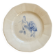 Antique flat plate, ironstone Digoin ivory - Blue rose decoration
