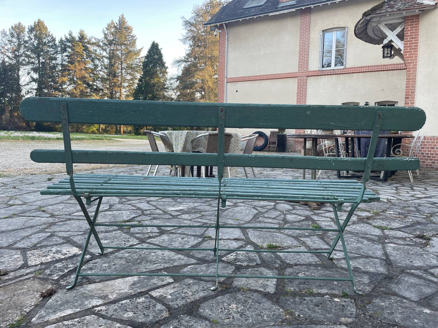 Antique folding garden bench