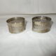 Lot of 2 rounds of silver metal towel