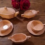 Longwy ceramic pink coffee tea set