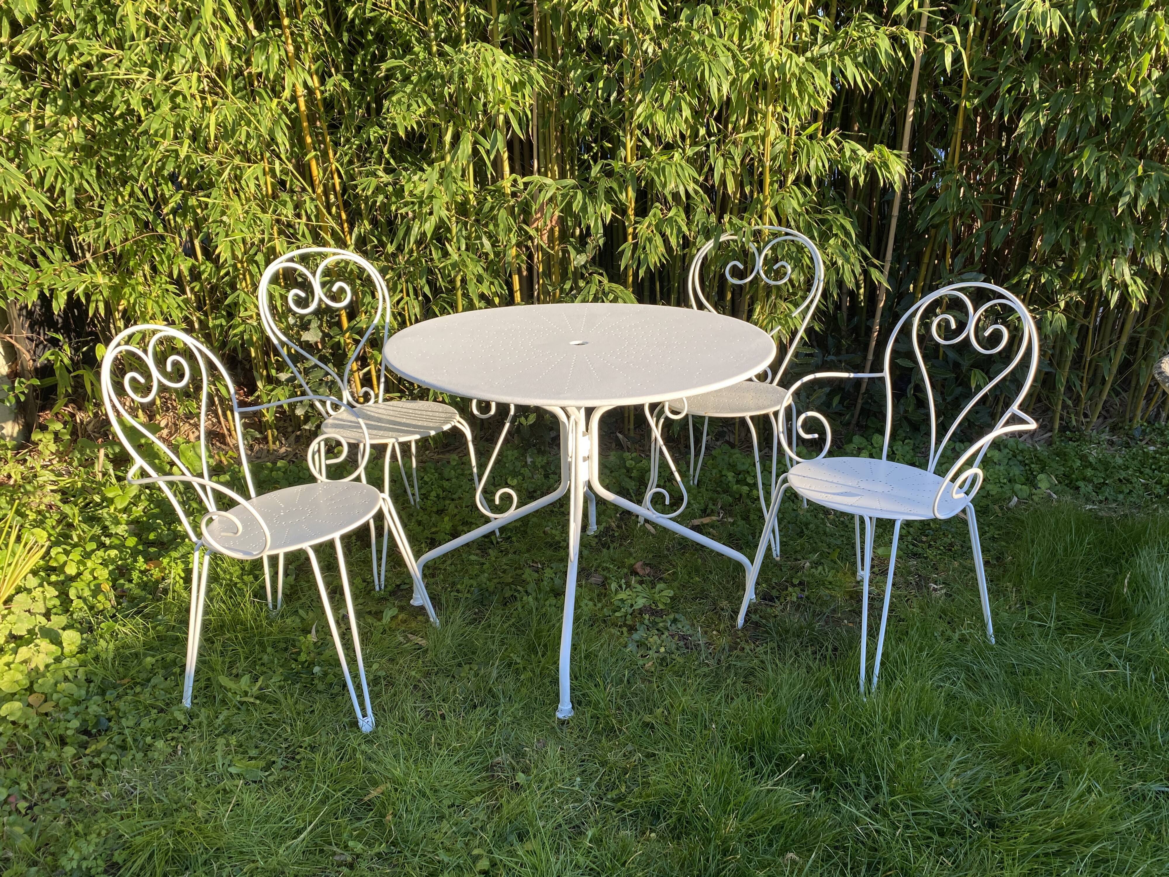 Wrought iron garden furniture