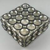 60s 70s ceiling lamp Glashütte Limburg Germany Plafoniere glass & metal