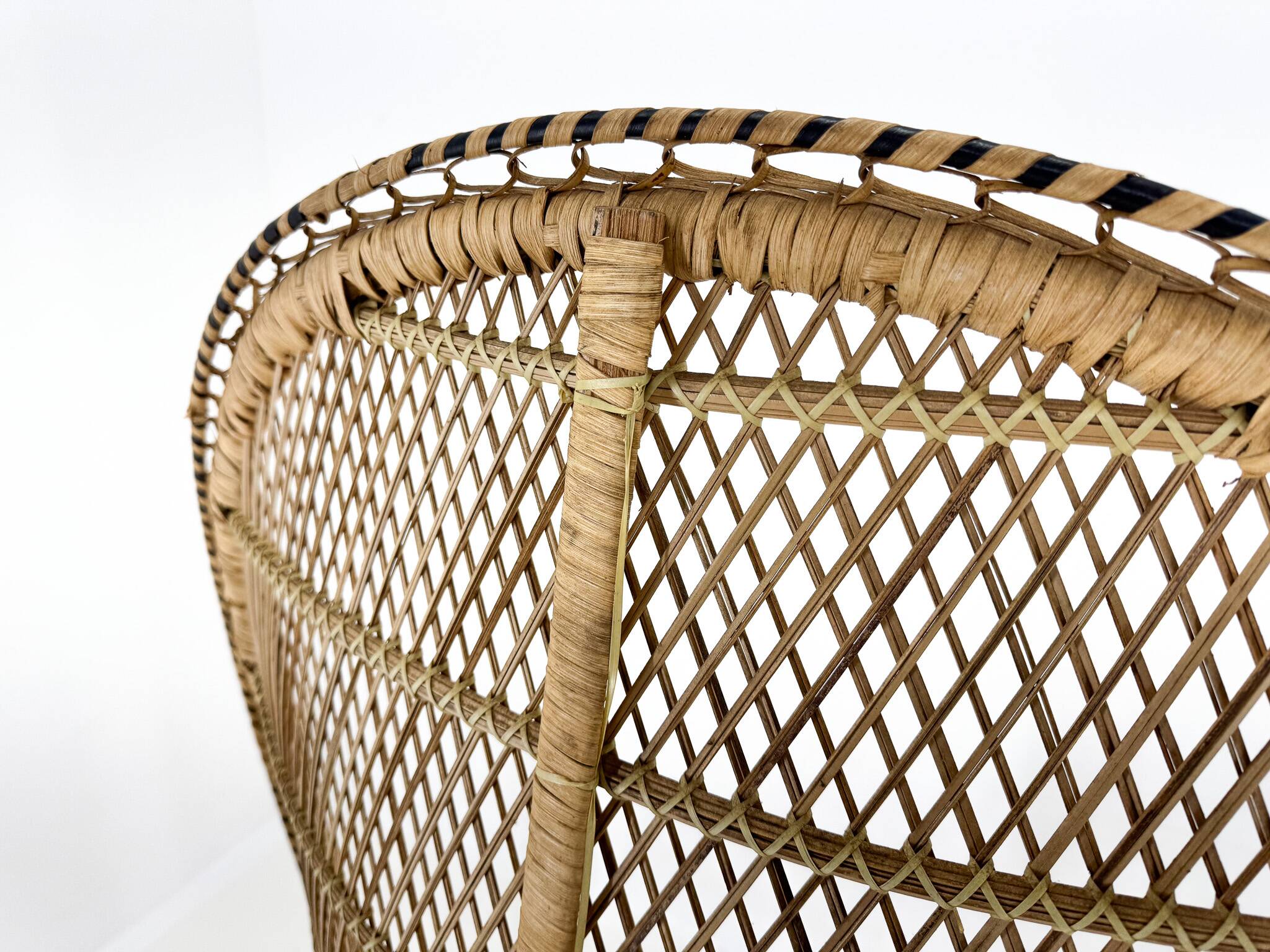 Vintage bohemian peacock wicker chair