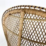 Vintage bohemian peacock wicker chair
