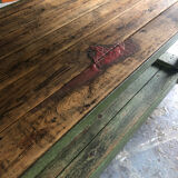 Industrial trolley with shelves, wood and metal