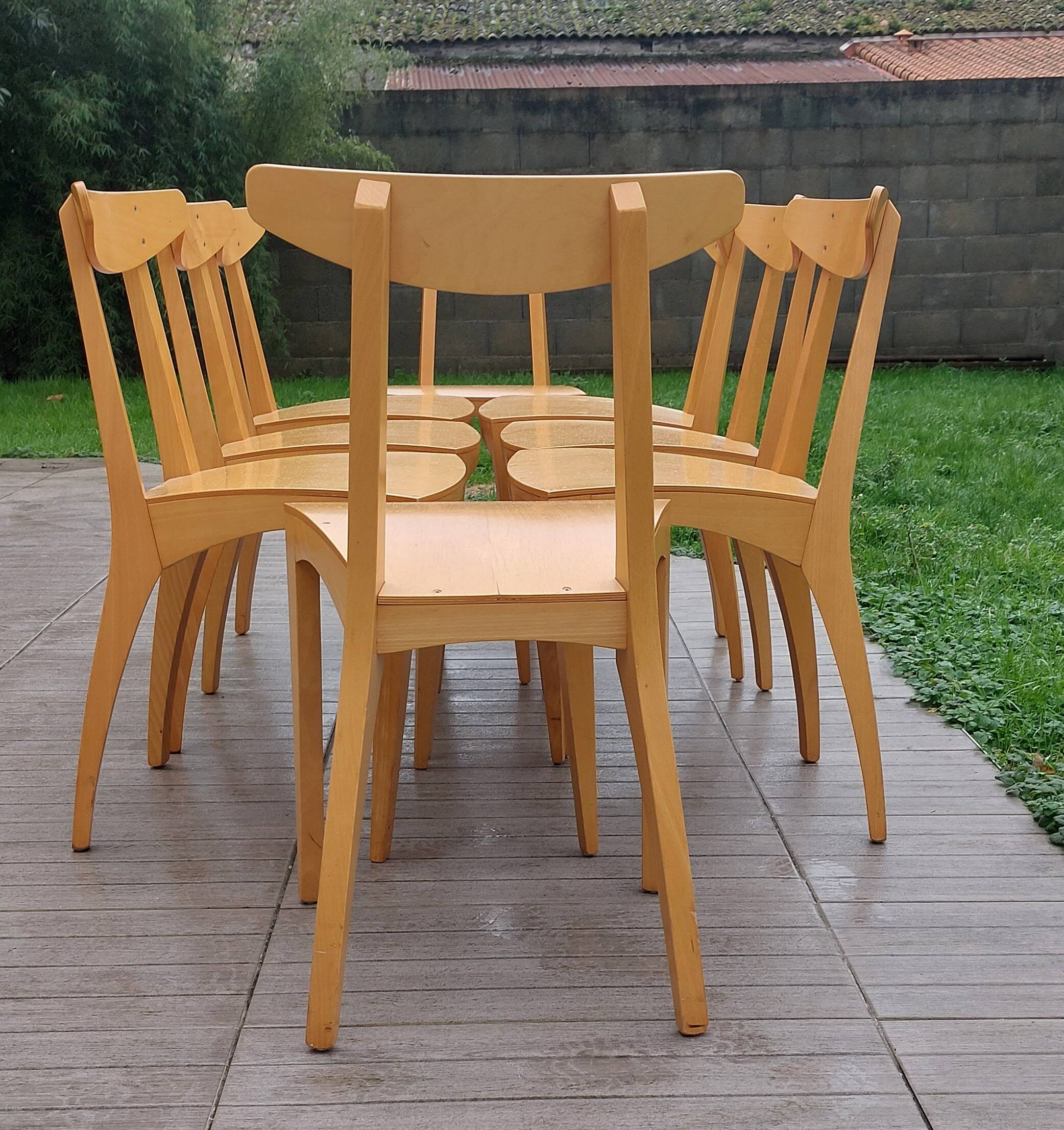 8 Zina chairs signed by Thibault Desombre