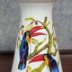 Finely hand-painted porcelain vase with toucans, circa 1950