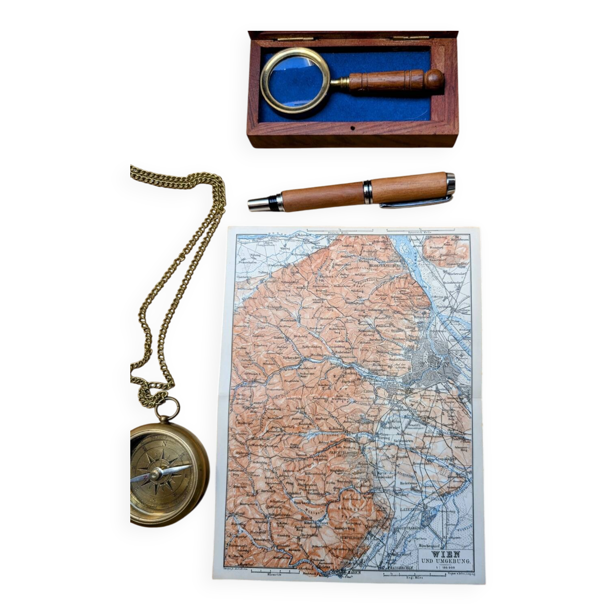 Imprimée en 1890, carte de Vienne, Autriche.