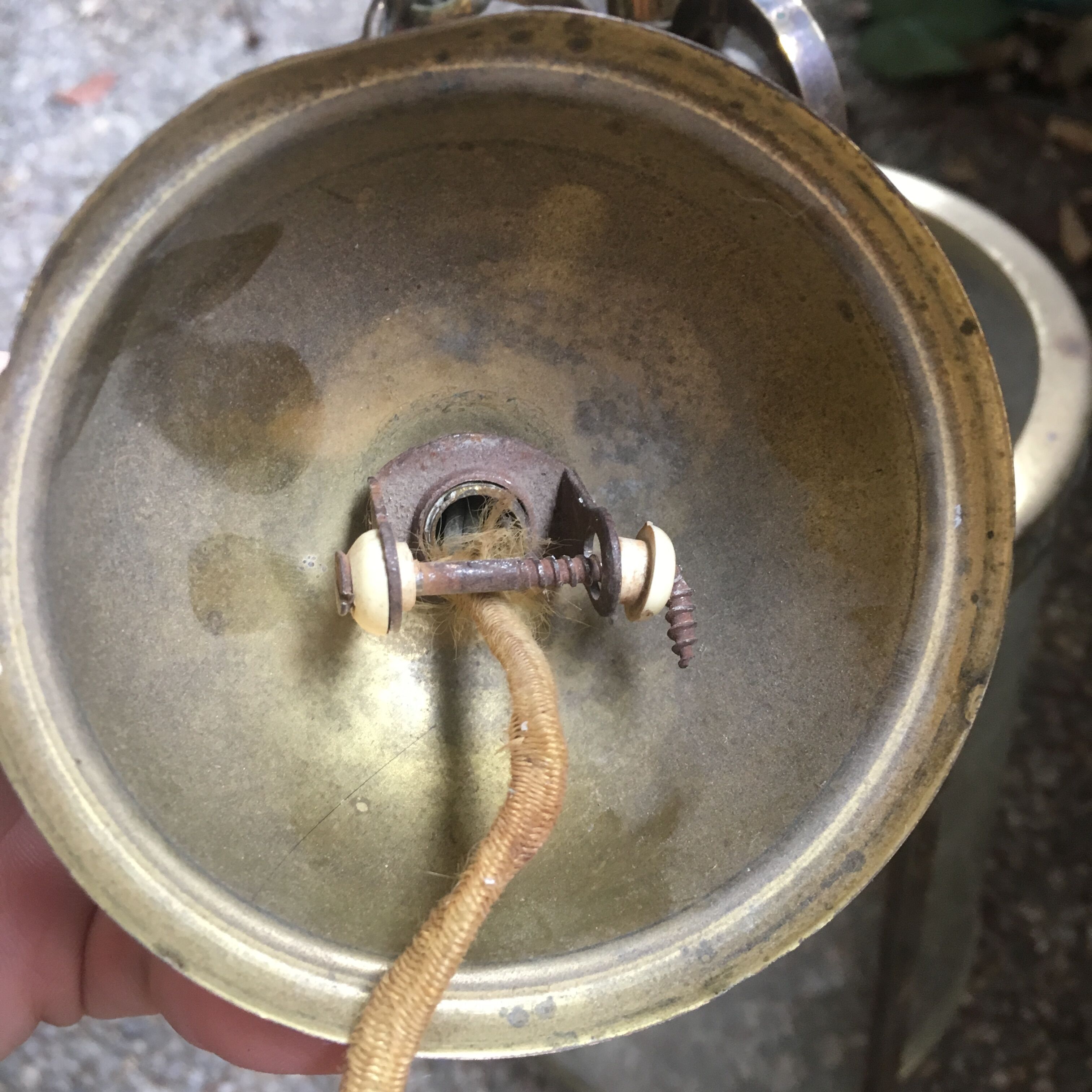 Round brass lantern from the 1950s.