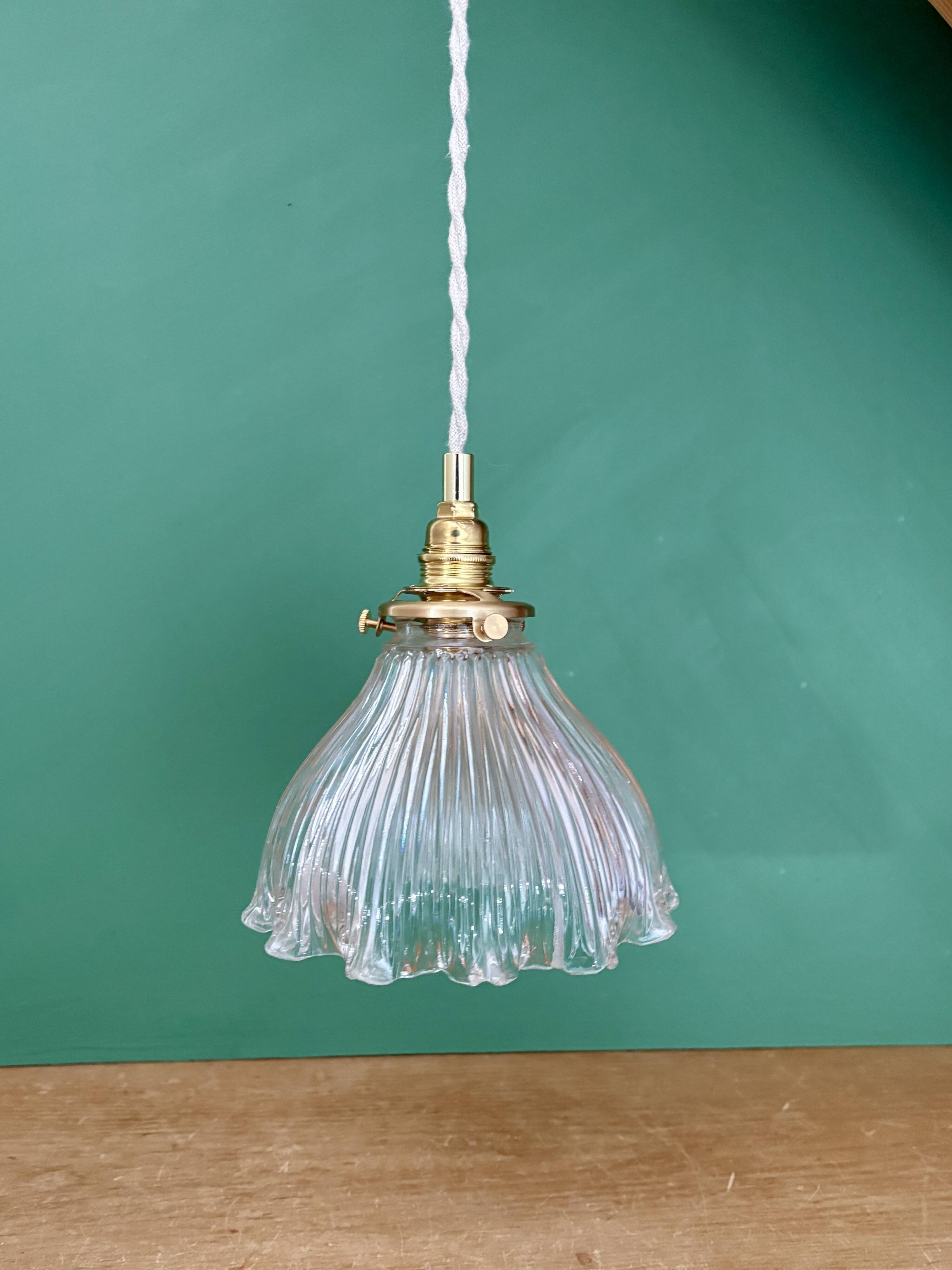 Vintage Holophane Glass Pendant Lampshade (HU1)