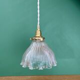 Vintage Holophane Glass Pendant Lampshade (HU1)