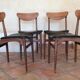 Set of 4 scandinavian chairs  1960