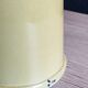 Vintage 1960s Vallauris Yellow Ceramic Vase, Blue Peacock Feather Decor
