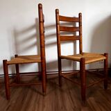 Paire de chaises bois