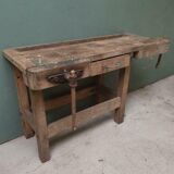 Old wooden workbench sidetable