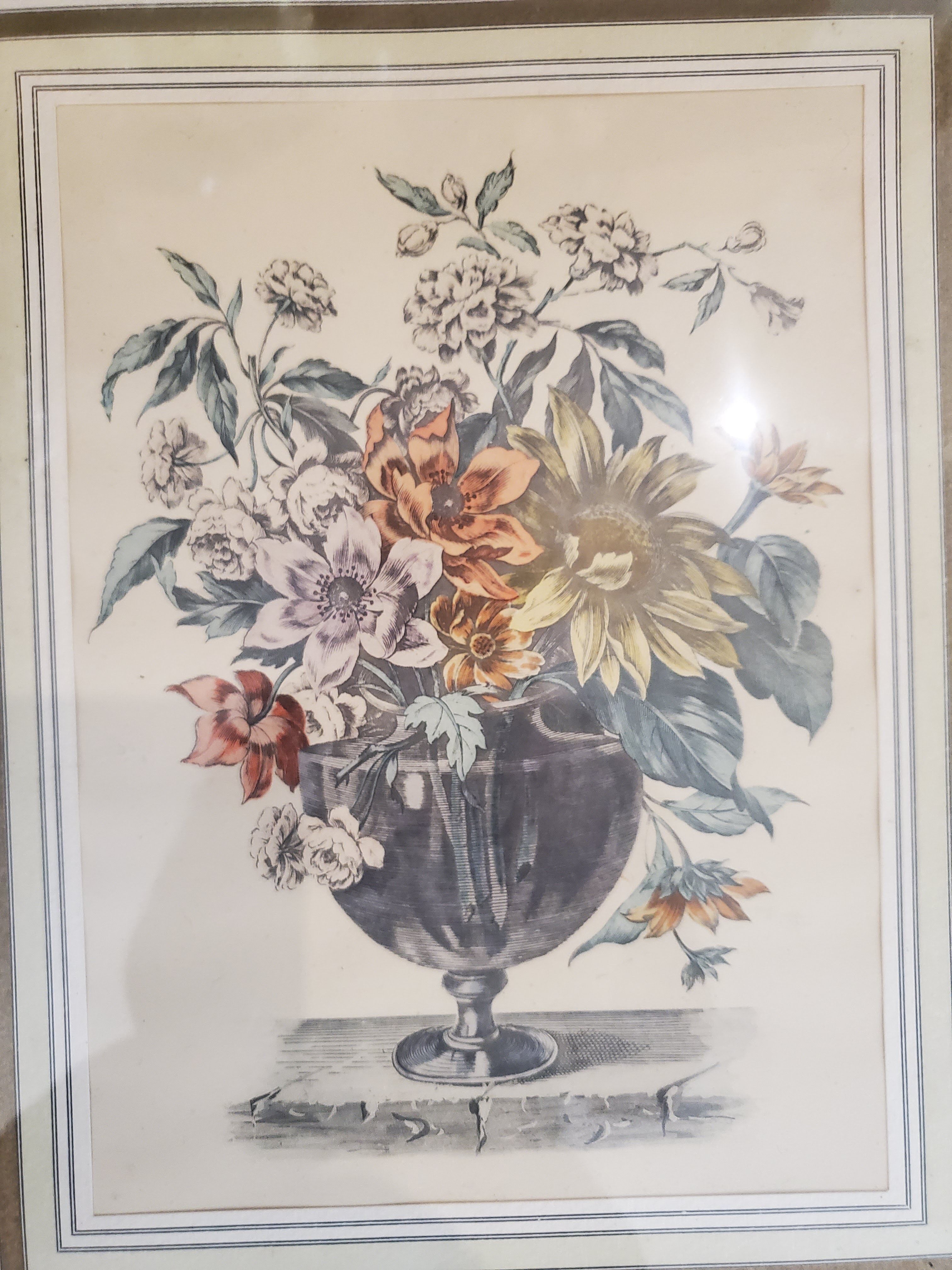 Lithograph bouquet of flowers