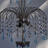 Mid Century Italian Murano Chandelier Blue