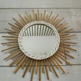 Sun rattan mirror 40x40cm