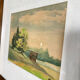 Framed watercolor landscape signed 1949