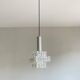 Pendant chandelier in plexiglass diamond point aluminum