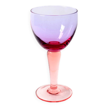 Grand verre à vin bicolore vintage de Murano / Murano / Italie / années 1980